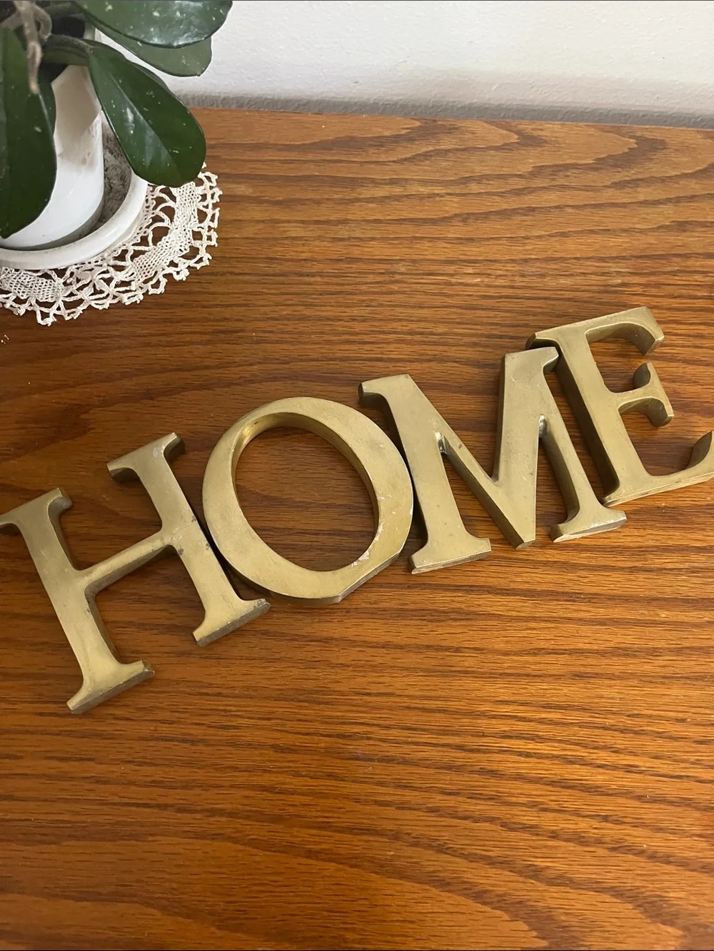 Brass HOME letters classic home